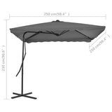 Garden Parasol with Steel Pole 250x250 cm Anthracite 44883