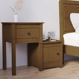 Bedside Cabinet Honey Brown 79.5x38x65.5 cm Solid Wood Pine 814545