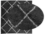 Shaggy Rug PAMPLONA High Pile Modern Black and Cream 140x200 cm 375411