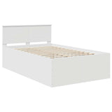 Bed Frame with Headboard White 120 x 190 cm Engineered Wood 3408592