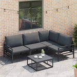 Garden Sofa Set with Cushion 6 pcs Anthracite Steel 3378987