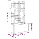 Garden Planter with Trellis Light Brown 80x36x140 cm PP 368781