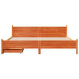 Bed Frame without Mattress Wax Brown 200x200 cm Solid Wood Pine 3309760