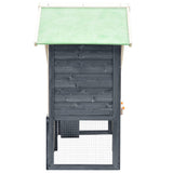 Rabbit Hutch Grey and White 140x63x120 cm Solid Firwood 170869