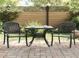 Garden Table Set 3 pcs Black Cast Aluminium 3334725