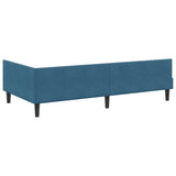 Corner Bed Frame Blue 100 x 200 cm Velvet and Engineered wood 42016163
