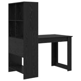 Desk with Shelf Black Oak 122 x 67 x 145 cm Engineered Wood 3337258