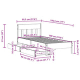 Bed Frame without Mattress Wax Brown 90x190 cm Single Solid Wood Pine 3301889