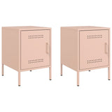 ZNTS Bedside Cabinets 2 pcs Pink 36x39x50.5 cm Steel 842913