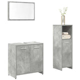 3 Piece Bathroom Furniture Set Concrete Grey Engineered Wood 3324851