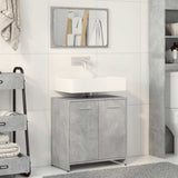 Bathroom Cabinet with Mirror Concrete Grey Engineered Wood 856041