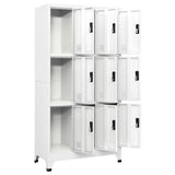 Locker Cabinet White 90x45x180 cm Steel 339804