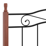 Bed Frame without Mattress Black Metal&Solid Oak Wood 120x200 cm 324906