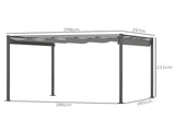 3 x 3m Retractable Roof Metal Pergola - Grey T3398P317633