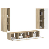 TV Cabinet Set Wall-mounted 4 pcs Sonoma Oak Engineered Wood 3409035