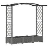 Raised Bed with Trellis and Roof Light Grey 169 x 40 x 125 cm 42032576