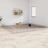 44-Panel Pet Cage with Door Black 35x35 cm Steel 3114028
