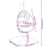 Hanging Egg Chair with Stand Anthracite Rattan and Steel 4007409
