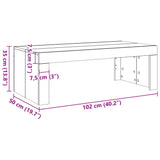 ZNTS Coffee Table Artisan Oak 102x50x35 cm Engineered Wood 856683