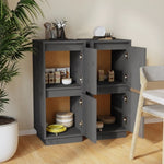 Sideboards 2 pcs Grey 31.5x34x75 cm Solid Wood Pine 813385