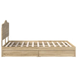 Storage Bed with Drawer Sonoma Oak 160 x 200 cm Engineered Wood 3413487