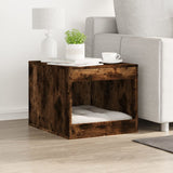 Cat Litter Box Enclosure Smoked Oak 47x59x42 cm Engineered Wood 857764