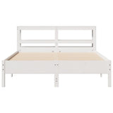 Bed Frame without Mattress White 140x200 cm Solid Wood Pine 3306148