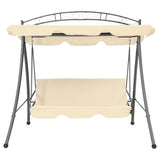 43241 Outdoor Convertible Swing Bench with Canopy Sand White