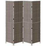 Room Divider Folding Manual Grey 195 x 180 cm Poly Rattan 42003674