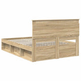 Bed Frame with Drawer Sonoma Oak 150 x 200 cm Solid Pine Wood 3410074