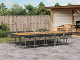 Garden Dining Set Grey and Brown 3211298
