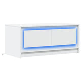 Coffee Table with LED Lights White Engineered Wood 851984