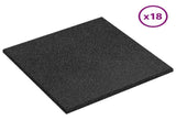 Fall Protection Tiles 18 pcs Black 50 x 50 cm Rubber 3444817