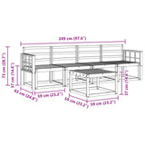 Outdoor Sofa Set 5 pcs White 59 x 59 x 37 cm Solid Acacia Wood 3387218