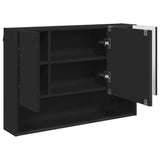 Mirror Cabinet with Door Black 80 x 17 x 55 cm Engineered Wood 883355