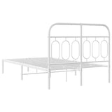 Metal Bed Frame without Mattress with Headboard White 120x190cm 377163