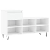 Shoe Cabinet High Gloss White 102x36x60 cm Engineered Wood 831366