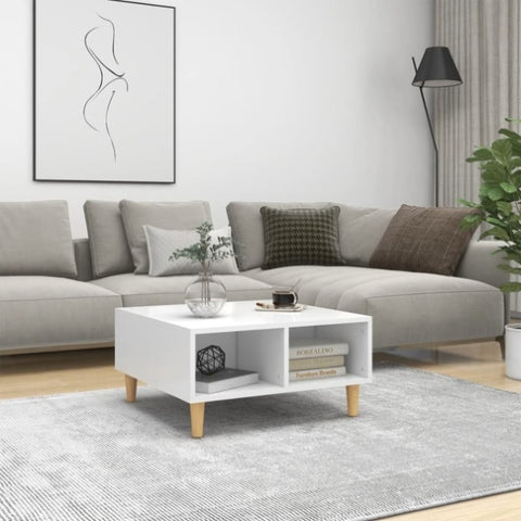 Coffee Table White 60x60x30 cm Engineered Wood 805977