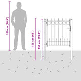 Fence Gate HORST Steel Black Lockable 42034069
