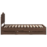 Bed Frame with Drawer Brown Oak 75 x 190 cm Engineer Wood 3413470