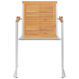 Garden Chairs 6 pcs Solid Teak Wood and Stainless Steel 3078552
