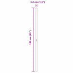 Fence Posts 12 pcs Grey 160 cm Powder-coated steel 42012766