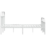 Metal Bed Frame without Mattress with Footboard White 180x200cm 353706