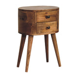 Mini Oak-ish Rounded Bedside Table IN3330