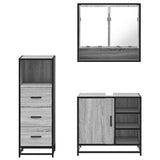3 Piece Bathroom Furniture Set Grey Sonoma Engineered Wood 3301058