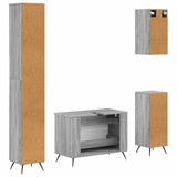 4 Piece Bathroom Cabinet Set BREDA Grey Sonoma Engineered Wood 3417969