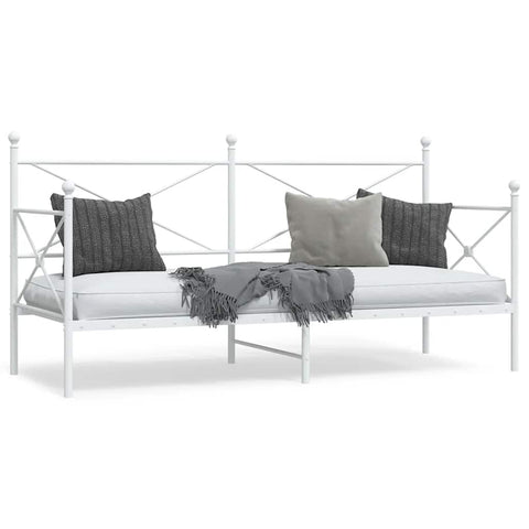 Day Bed without Mattress White 90x190 cm Steel 4104681
