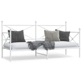 Day Bed without Mattress White 75x190 cm Steel 4104679
