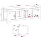 TV Cabinet 110 x 30 x 35 cm Natural Solid Teak Wood 42024265