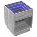 Coffee Table with Infinity LED Grey Sonoma 40x40x50 cm 847649